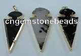 NGP1433 25*60mm - 30*65mm arrowhead agate pendants wholesale