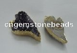 NGP1448 20*40mm - 28*45mm heart druzy amethyst gemstone pendants