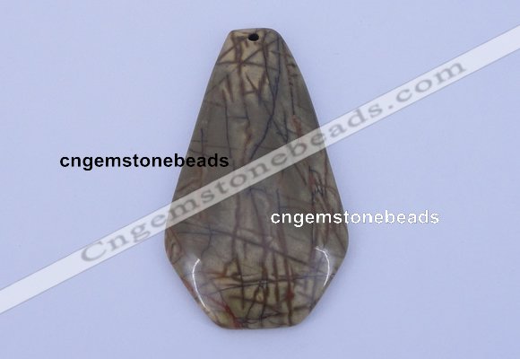 NGP145 2pcs 34*60mm fashion picasso jasper gemstone pendants