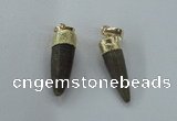 NGP1453 6*20mm - 9*30mm bullet agate gemstone pendants wholesale