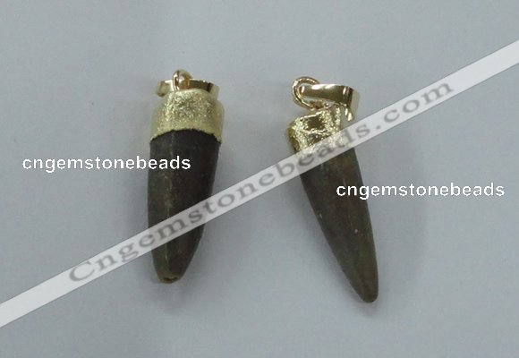 NGP1453 6*20mm - 9*30mm bullet agate gemstone pendants wholesale