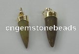 NGP1454 8*25mm - 10*35mm bullet agate gemstone pendants wholesale