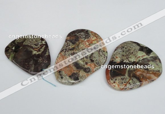 NGP1462 40*50mm - 50*70mm freeform ocean agate pendant wholesale