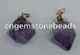 NGP1464 20*35mm - 25*40mm nuggets amethyst gemstone pendants