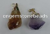 NGP1466 18*35mm - 20*45mm nuggets amethyst & citrine pendants