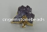 NGP1469 25*35mm - 30*40mm butterfly druzy amethyst gemstone pendants