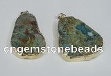 NGP1471 30*40mm - 40*50mm freeform chrysocolla gemstone pendants