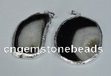 NGP1475 35*45mm - 45*55mm freeform druzy agate gemstone pendants