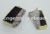 NGP1476 25*40mm - 30*40mm freeform druzy amethyst pedants