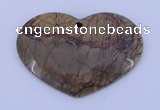 NGP148 2pcs 35*50mm heart fashion picasso jasper gemstone pendants