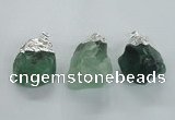 NGP1482 20*35mm - 25*45mm nuggets green fluorite pendants