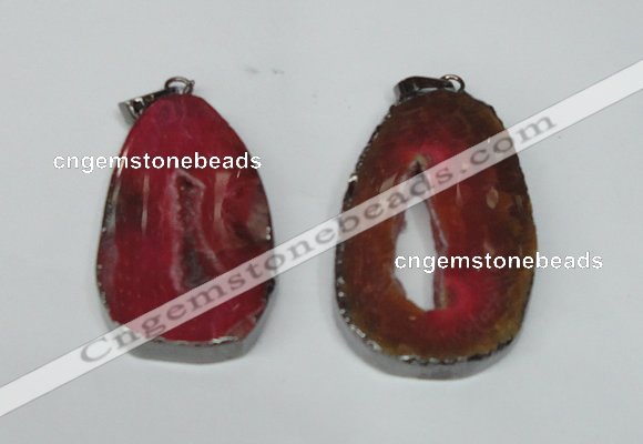 NGP1486 30*45mm - 40*50mm freeform plated druzy agate pendants