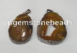 NGP1487 30*45mm - 40*50mm freeform plated druzy agate pendants