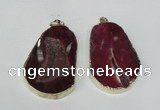 NGP1491 30*45mm - 40*50mm freeform plated druzy agate pendants