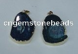 NGP1492 30*45mm - 40*50mm freeform plated druzy agate pendants