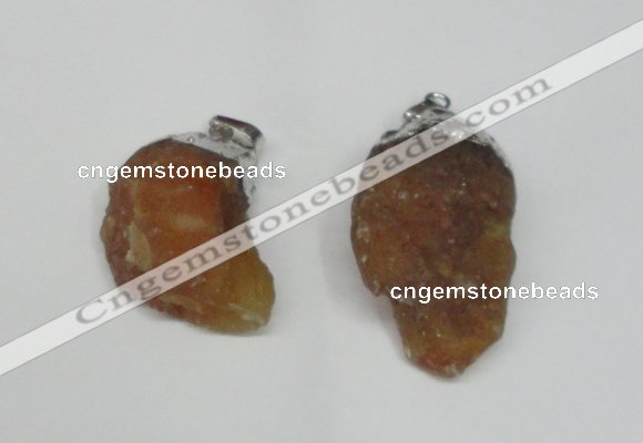 NGP1500 20*30mm - 25*50mm nuggets red agate gemstone pendants