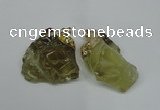 NGP1502 20*30mm - 25*50mm nuggets lemon quartz pendants