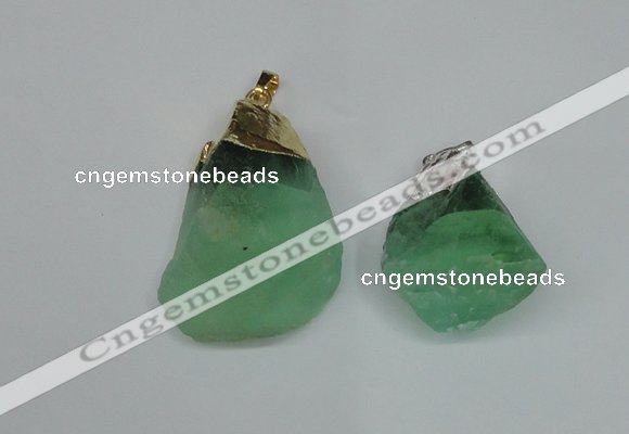 NGP1503 20*30mm - 25*50mm nuggets green fluorite pendants