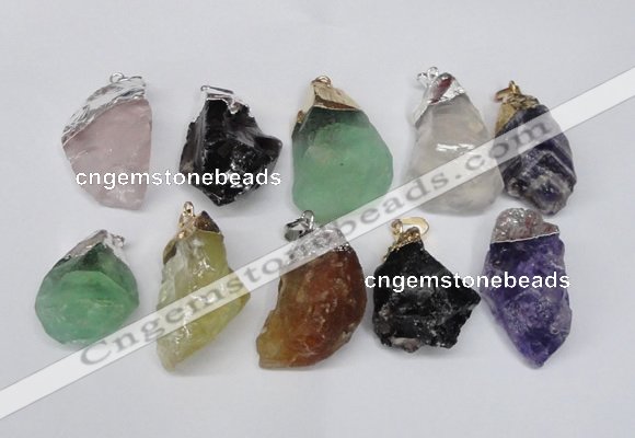 NGP1506 20*30mm - 25*50mm nuggets mixed quartz pendants