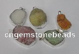 NGP1511 20*30mm - 25*35mm freeform plated druzy agate pendants