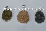 NGP1512 20*30mm - 25*35mm freeform plated druzy agate pendants