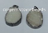 NGP1518 30*35mm - 30*40mm freeform plated druzy agate pendants