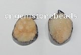 NGP1519 30*35mm - 30*40mm freeform plated druzy agate pendants