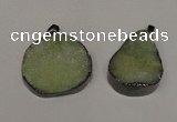 NGP1521 30*35mm - 30*40mm freeform plated druzy agate pendants