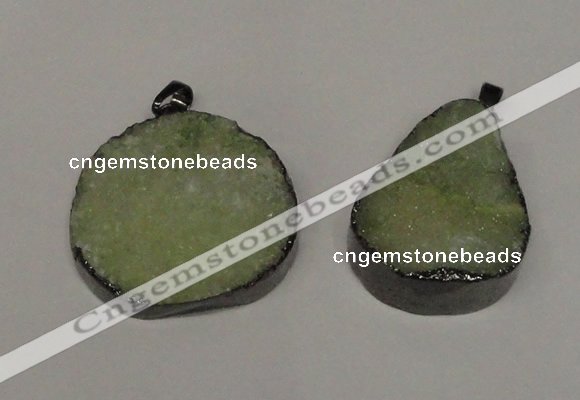 NGP1521 30*35mm - 30*40mm freeform plated druzy agate pendants
