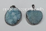 NGP1522 30*35mm - 30*40mm freeform plated druzy agate pendants