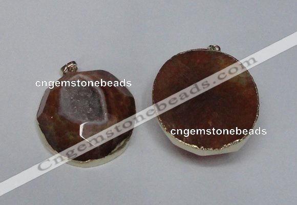 NGP1526 50*55mm - 55*60mm freeform druzy agate pendants