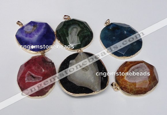 NGP1531 50*55mm - 55*60mm freeform druzy agate pendants