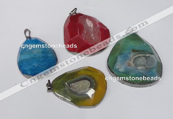 NGP1534 40*50mm - 50*60mm freeform druzy agate pendants