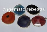 NGP1537 45*55mm - 50*60mm freeform agate gemstone pendants