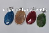 NGP1541 32*58mm - 35*62mm freeform agate gemstone pendants