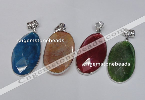 NGP1541 32*58mm - 35*62mm freeform agate gemstone pendants