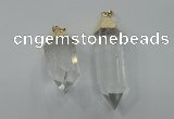 NGP1547 18*35mm - 15*50mm faceted nuggets white crystal pendants