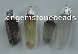 NGP1549 15*45mm - 20*65mm faceted nuggets mixed quartz pendants