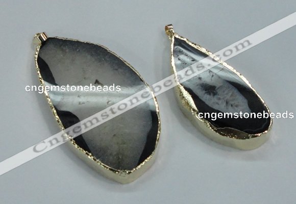 NGP1551 30*55mm - 40*70mm freeform druzy agate pendants