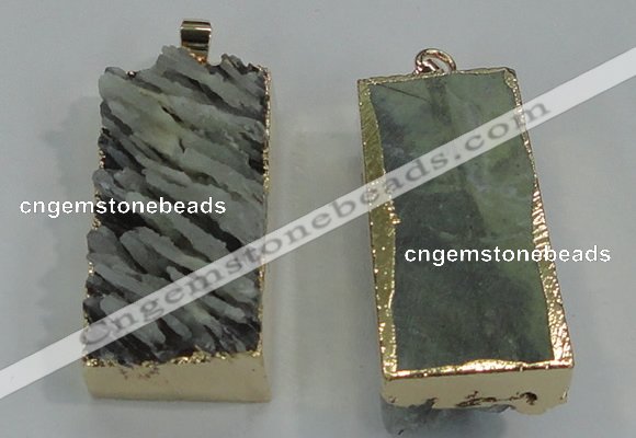 NGP1555 16*35mm - 18*40mm rectangle druzy agate pendants