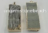 NGP1556 20*50mm - 22*50mm rectangle druzy agate pendants