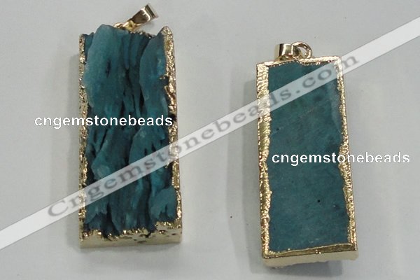 NGP1557 16*35mm - 18*40mm rectangle druzy agate pendants