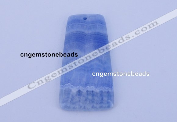 NGP156 2pcs 28*55mm trapezoid dyed blue lace agate gemstone pendants