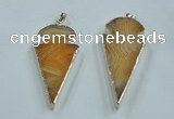 NGP1571 30*65mm arrowhead agate gemstone pendants