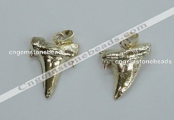 NGP1579 20*22mm - 20*25mm plated shark teeth pendants wholesale