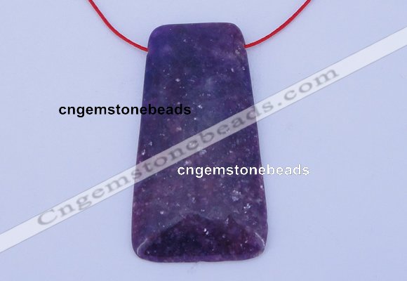 NGP158 2pcs 28*55mm trapezoid kunzite gemstone pendants