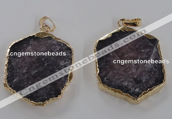 NGP1582 30*35mm - 33*38mm freeform tourmaline gemstone pendants