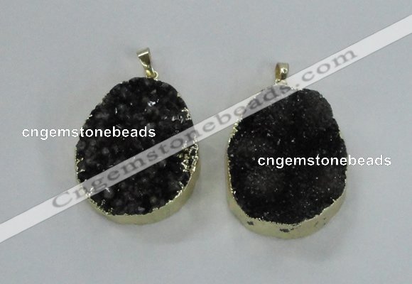 NGP1598 30*35mm - 35*40mm freeform druzy agate pendants