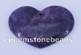 NGP160 2pcs 35*50mm heart kunzite gemstone pendants jewelry