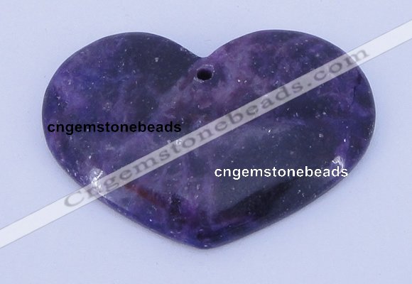 NGP160 2pcs 35*50mm heart kunzite gemstone pendants jewelry